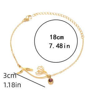 <span class=keywords><strong>Fleur</strong></span> <span class=keywords><strong>de</strong></span> <span class=keywords><strong>naissance</strong></span> chaude bijoux en acier inoxydable Zircon Bracelet <span class=keywords><strong>de</strong></span> pierre <span class=keywords><strong>de</strong></span> <span class=keywords><strong>naissance</strong></span> <span class=keywords><strong>fleur</strong></span> du zodiaque des femmes fête des mères - Product Image 4