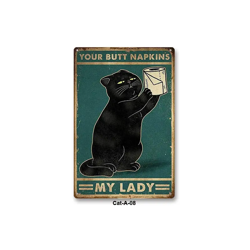 Black Cat Are You Pooping Funny tin signs vintage wall decoration best seller