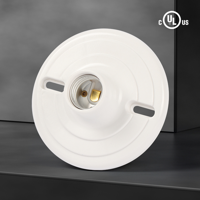 Aota E26 LED Lamp Socket with Switch 250V Bakelite Screw Base for Home Use Hanging Lamp 1-Year Warranty Safety