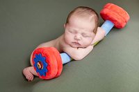 Jouet personnalisé pour bébé en peluche avec hochet, sons sensoriels, sûr et Durable, jouet de Fitness pour nouveau-nés, jouets WOD, jouet d'haltère pour bébé