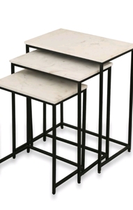 Mesa de centro moderna con tapa de mármol para decoración del hogar con patas geométricas de latón para sala de estar, comedor, cocina, dormitorio - Product Image 2