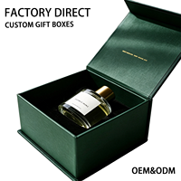 Boîte d'emballage de parfum floral vert de luxe, boîte cadeau en carton personnalisée avec impression, fermeture magnétique et insert