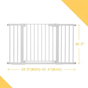 New Arrival White Retractable Baby Pet Gate Extra Wide Safety Gates Double Lock Steel Material Baby Playpen Gate