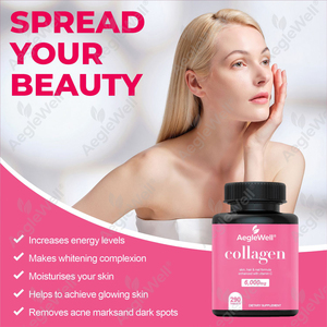 טבליות קולגן מתקדמות של אגלוול <span class=keywords><strong>6</strong></span>,000 מ\\\"ג קולגן עם ויטמין C לשיער, עור וציפורניים טבליות קולגן עם ויטמין C - Product Image 6