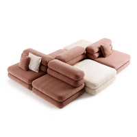 Canapé modulaire sectionnel moderne à trois places en tissu, design créatif, double face, forme carrée, style bloc de tofu, pour salon, combinaison libre