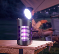 Lumière anti-moustiques 3-en-1 3000V rechargeable pour l'intérieur, respectueuse de l'environnement, pliable et suspendue, ronde à 360 degrés