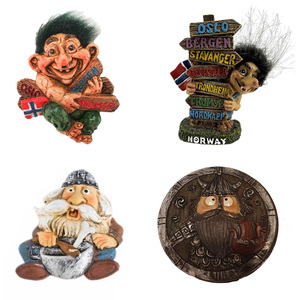 Aimant de réfrigérateur personnalisé en résine, motif Troll avec chapeau, Élan, <span class=keywords><strong>Drapeau</strong></span> suédois, Carte, Casque viking, Suède, Finlande, Souvenir - Product Image 2