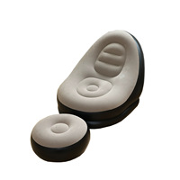 Canapé gonflable en PVC épaissi et floqué, style simplicité moderne, avec repose-pieds, pliable, pour extérieur, camping, maison, cadeau