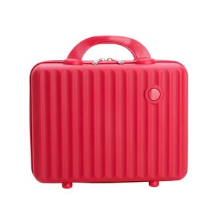Red Cosmetic Case 14-Inch <b>Mini</b> <b>Storage</b> <b>Box</b> Lightweight With Soft Handle For Home Use - Product Image 2