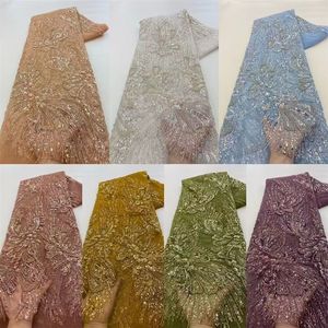 ゴールデンサプライヤースパンコール刺繍生地パーティードレス用ハイエンドウェディングレース生地パーティー用 - Product Image 3