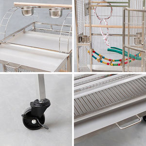 Suibian — <span class=keywords><strong>Cage</strong></span> pliable pour perruches, <span class=keywords><strong>Cage</strong></span> pour Perroquet, en métal robuste, pour animaux, oiseaux, dispositif d'élevage Top avec roues - Product Image 5