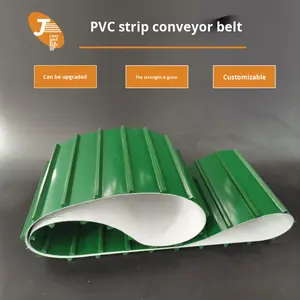 Neues grünes PVC-hitzebeständiges Förderband mit Führungsstreifen für den Einsatz in Lebensmittel- und Getränkefabriken. - Product Image 3