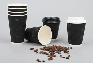 Vendita calda personalizzato usa e getta 12 <span class=keywords><strong>Oz.</strong></span> Tazze di carta caffè a doppia parete con coperchi eco scatole di carta per tazza di caffè caldo - Product Image 4