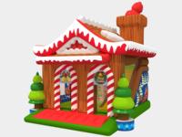 Glissière gonflable de château de videur de cavalier d'enfants de videur gonflable de Noël combinée pour la partie