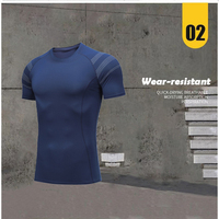 Herren New Fitness Quick Dry Stretch able Atmungsaktive Sport bekleidung Basel ayer Shirts Vier-Wege-T-Shirt mit elastischer Kompression