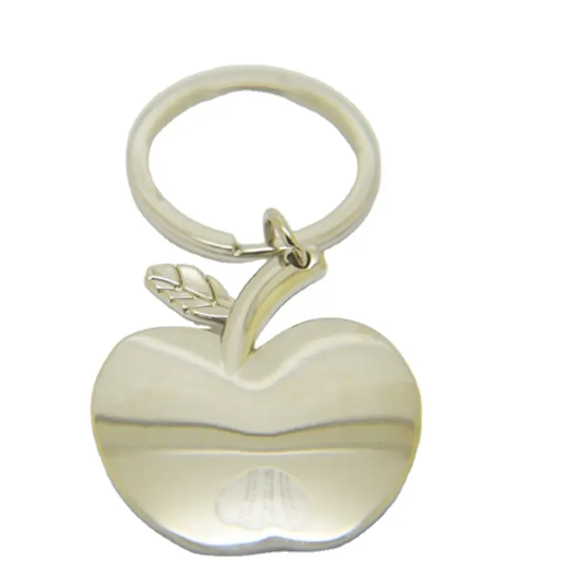 Custom Blank apple shape metal keychain for promotional gifts
