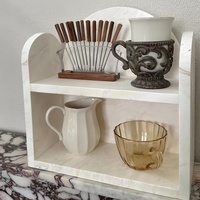 Étagère de rangement double couche en marbre travertin rose SAIDKOCCC pour salon, cuisine, chambre, décoration intérieure