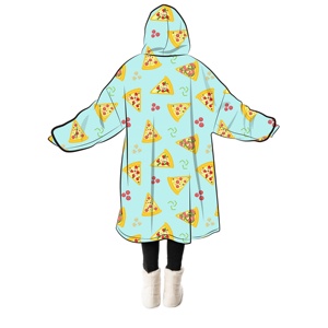 Sweat-shirt couverture à capuche imprimé intégral en sherpa, surdimensionné, chaud et douillet en polaire pelucheuse pour femme - Product Image 2