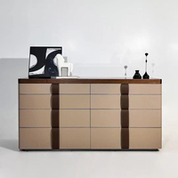 Armoire console italienne haut de gamme Table à bijoux à huit seaux pour chambre à coucher moderne de luxe en acier inoxydable et meubles de maison en bois