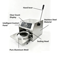 Machine de scellage manuelle de table Shuchen pour boîtes en aluminium, idéale pour les plats à emporter commerciaux, économe en énergie, 220V
