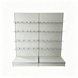 Scaffali Espositivi a 5 Livelli 1500-2100mm, Bifacciali a Forma di L, Perforati, in Acciaio Resistente per Supermercati e Negozi di Alimentari - Product Image 5