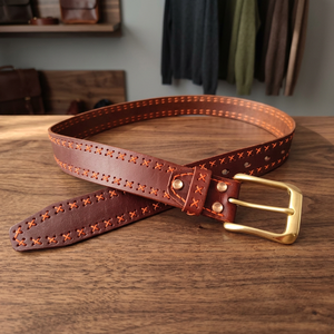 BS INTERNATIONAL – Ceinture homme en cuir de vachette véritable, design moderne, boucle en acier, écologique, robuste, impression par transfert thermique personnalisée - Product Image 2