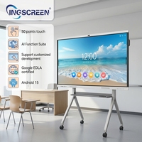 INGSCREEN Panneau plat interactif Android 15 RK3588 4K UHD Google EDLA Smart Board pour l'enseignement en ligne