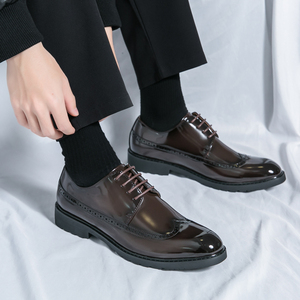 Mocassins de Luxe Italiens, Style Décontracté, Classiques, Habillés pour le Bureau, en Cuir Verni Noir, Chaussures Richelieu Italiennes pour Homme - Product Image 6