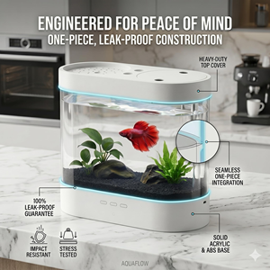 Acuario Multifuncional de Escritorio, Mini Pecera con Alimentación USB/Batería y Accesorios con Luz LED, Venta al Por Mayor - Product Image 6