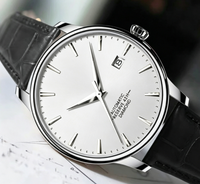Montre mécanique automatique classique pour homme, bracelet en cuir véritable, montre-bracelet avec calendrier