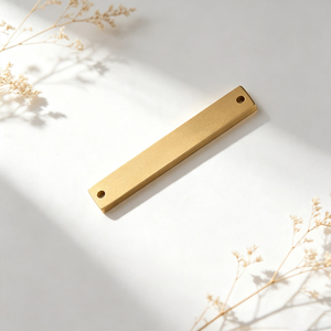 Rectangle Blank Stainless Steel Metal <b>Name</b> Label Custom Logo Metal <b>Tag</b> Two Holes Clothing and Bag Hardware Accessories - Product Image 3