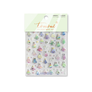 Pegatinas de Uñas Navideñas 5D, Diseño de Árbol de Navidad y Copos de Nieve, Calcomanías Autoadhesivas en Relieve para Arte de Uñas, para Manicura DIY en Salón - Product Image 6
