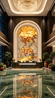 Panneaux muraux sur mesure aspect marbre, système de revêtement en pierre pour façade, pour projets commerciaux, villas, hôtels, décoration intérieure et extérieure