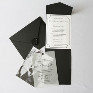 Invitations de mariage personnalisées chic en vélin <span class=keywords><strong>avec</strong></span> impression <span class=keywords><strong>photo</strong></span>, sceau de cire en forme de cœur et porte-carte <span class=keywords><strong>avec</strong></span> enveloppe - Product Image 2