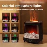 Diffuseur d'arômes à flamme simulée de style nouveau, alimenté par USB, 0,5 L, en plastique, éclairage ambiant coloré, télécommande, bureau, hôtel, 1 an