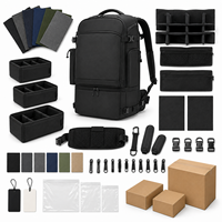 Grand sac à dos pour appareil photo noir, sac de photographie DSLR avec compartiment inférieur pour équipement, poche latérale à cordon de serrage, ceinture de taille