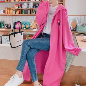 <span class=keywords><strong>Felpa</strong></span> lunga <span class=keywords><strong>con</strong></span> <span class=keywords><strong>cappuccio</strong></span> <span class=keywords><strong>rosa</strong></span> stile pigro <span class=keywords><strong>con</strong></span> <span class=keywords><strong>cappuccio</strong></span> da donna coreana ampia Casual nuova moda oversize giacca <span class=keywords><strong>con</strong></span> cerniera cappotti - Product Image 2