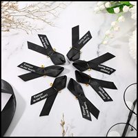 Nicro Respect Méditation Personnalisé Deuil Souvenir Événement Funéraire Classique Mémorial Noir Blanc Ruban Arc avec Épingle de Sécurité