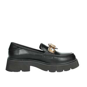 Mocassini da Donna Braccialini L38 in Pelle Nera con Dettagli in Cristallo e Suola Rialzata - Product Image 4