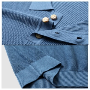 <span class=keywords><strong>Maglione</strong></span> da <span class=keywords><strong>Uomo</strong></span> 100% Cotone <span class=keywords><strong>con</strong></span> Colletto Rovesciato e Abbottonatura a un Quarto, Maglia Larga Casual, Vendita Calda - Product Image 5