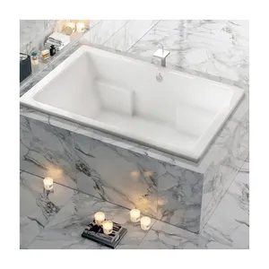 ORTONBATH冷热水疗按摩纯丙烯酸滴光泽白色平底浴缸 & 漩涡浴缸带喷嘴浸泡浴缸