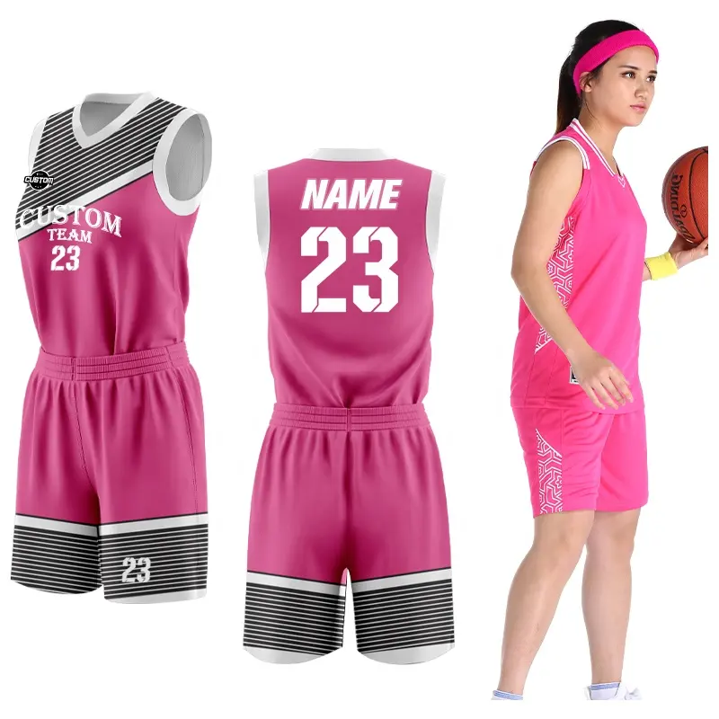 Kustom kaus basket Wanita sublimasi seragam basket profesional Throwback bernapas Jersey basket wanita 9126