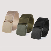 Ceinture militaire en Nylon pour hommes et femmes, sans sangle métallique, boucle en plastique, militaire