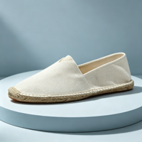 Espadrilles plates pour hommes en gros, à enfiler, avec tige en lin et semelle en caoutchouc et tendon de bœuf, chaussures décontractées populaires pour le stock des magasins de détail