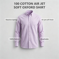 Chemise Oxford pour homme en coton 100% - Style moderne minimaliste - Logo personnalisé - Col pointu - Finition douce Air Jet - Business