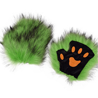 Mitaines sans doigts en fourrure, motif pattes de loup, pattes de chaton, griffes de renard, accessoire de mode Lolita Gothique pour cosplay et fêtes