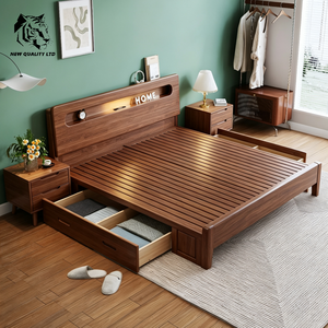 Proveedor chino, mejor precio, cama king size personalizada, gran stock, dropshipping, diseño más reciente, muebles de dormitorio de madera, cama king de 1.8m - Product Image 6
