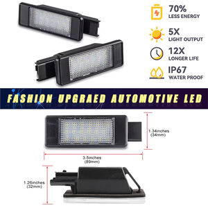 Feux de plaque d'immatriculation blancs à LED pour 2007- <span class=keywords><strong>Peugeot</strong></span> 207 CC 308 MK2 <span class=keywords><strong>208</strong></span> 2008 3008 508 Tag Lamp Assembly Replacement - Product Image 2