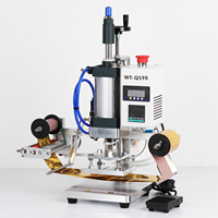 Machine de presse à chaud pneumatique pour le marquage à chaud et l'embossage du cuir, modèle QS90, multicolore, 110V/220V