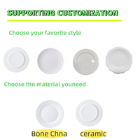 Assiettes à dîner rondes en céramique blanches personnalisées avec logo, porcelaine en gros pour restaurant, hôtel et banquet de mariage